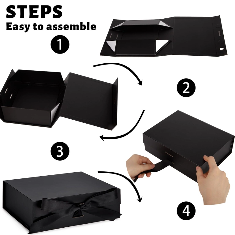 A Complete Guide to Small Packaging Box Types and Their Uses 9 Black Foldable Gift Box 1