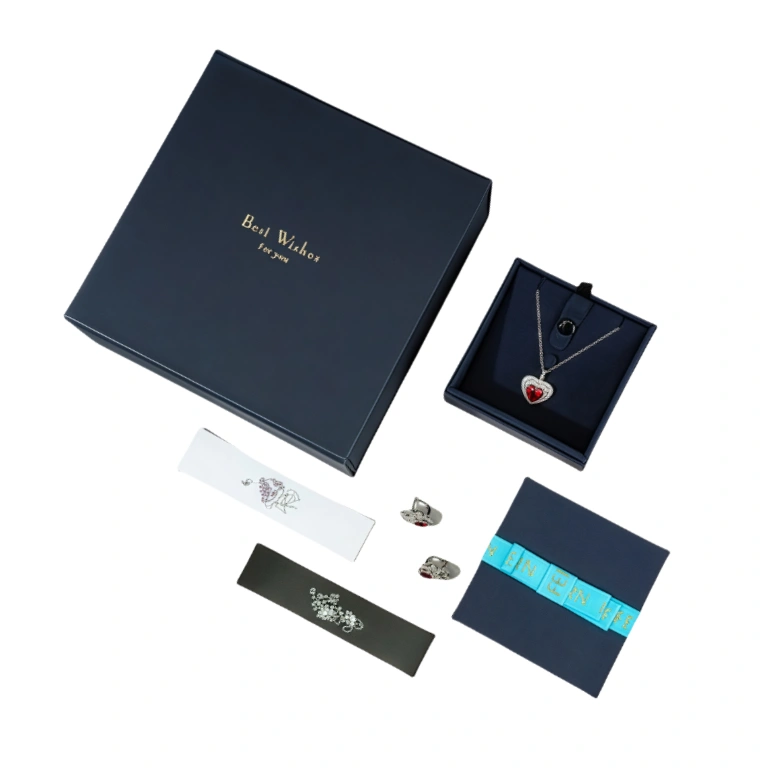 Blue PU Leather Jewelry Box Set
