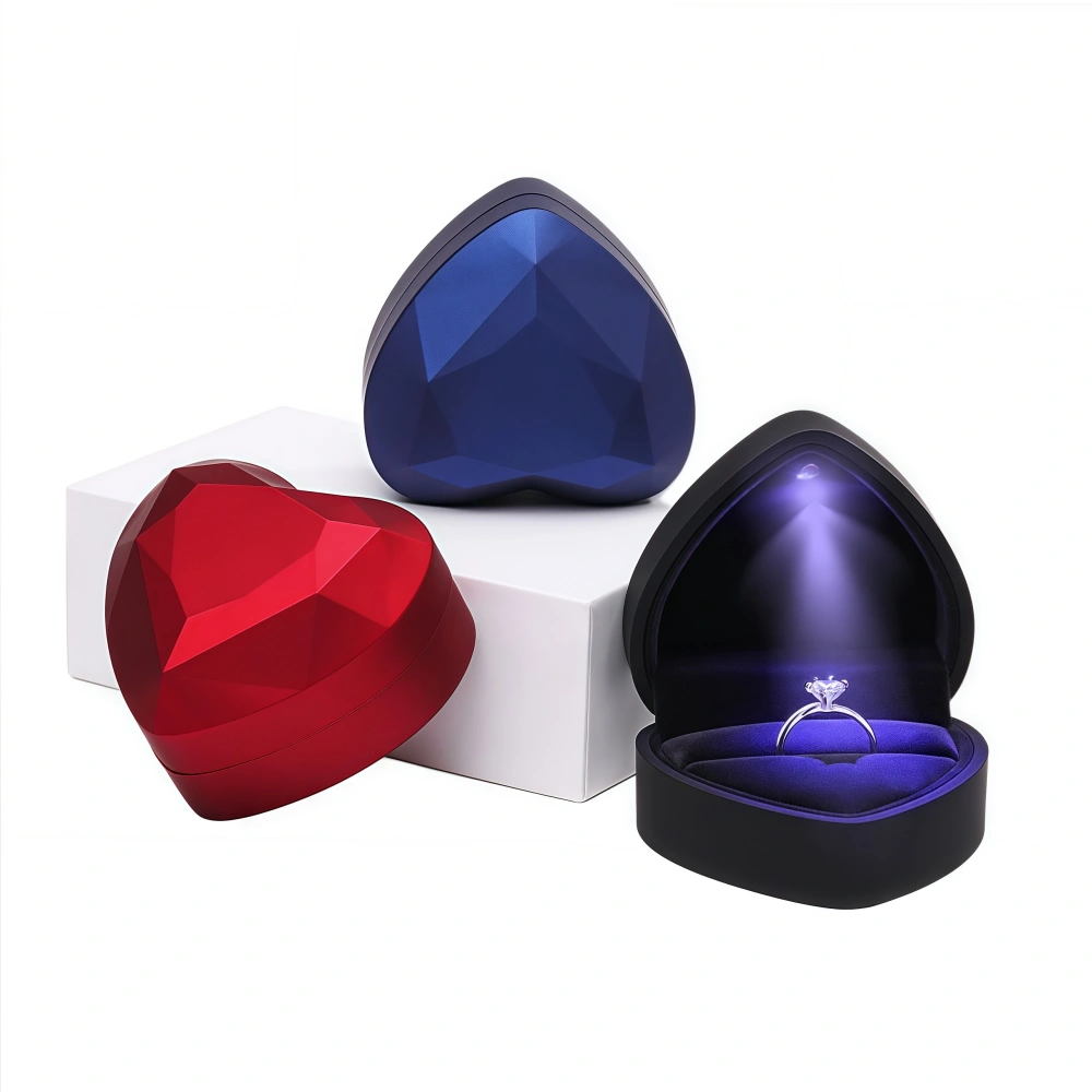 Ring Box 6 Color Heart LED Jewelry