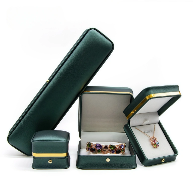 Bracelet Box 15 Deep Green PU Leather Jewelry Box Set