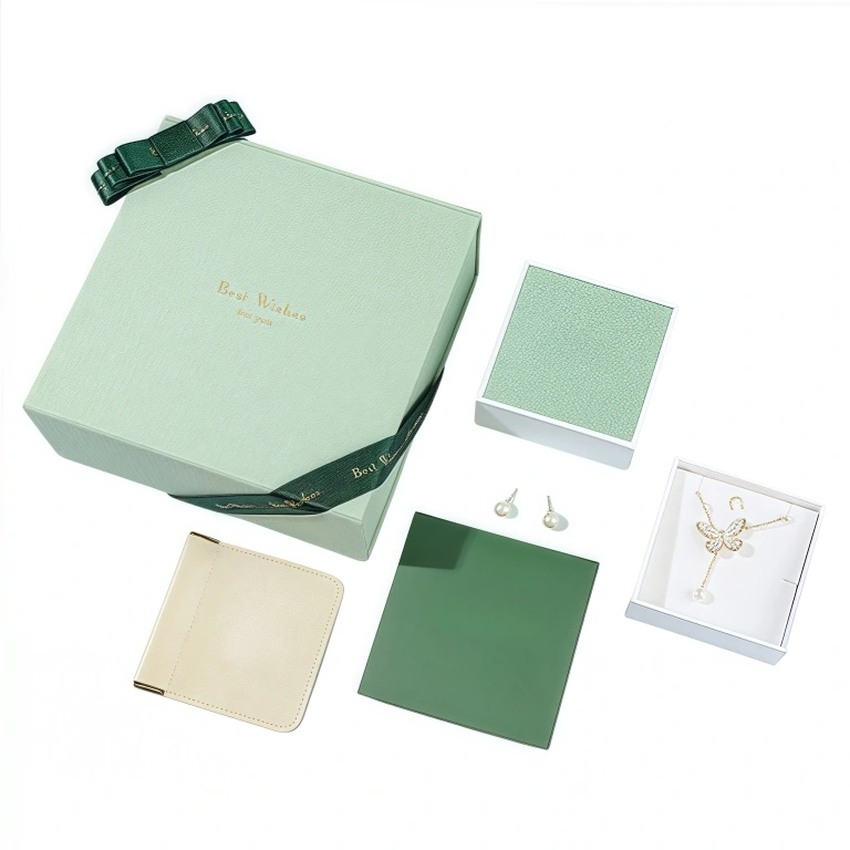 Green PU Leather Jewelry Box Set