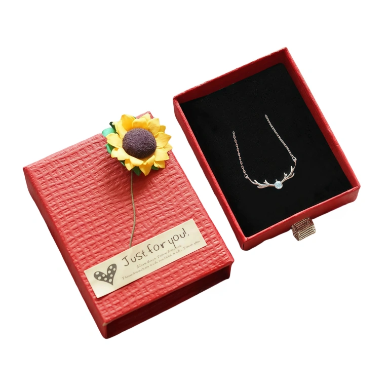 Paper Jewelry Box 3 Red Necklace Jewelry