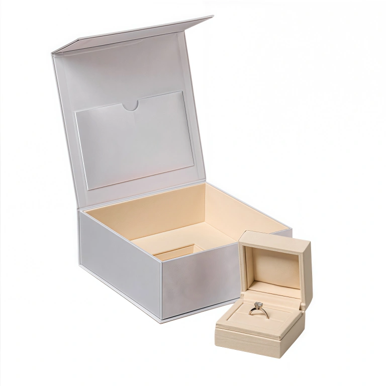 White Velvet Jewelry Box Set
