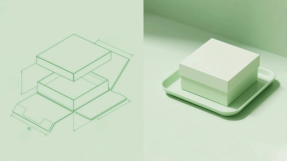 green lid and base box and its diecut
