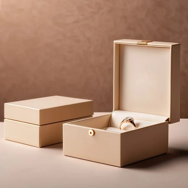 Custom Elegant PU Leather Storage Ring Box