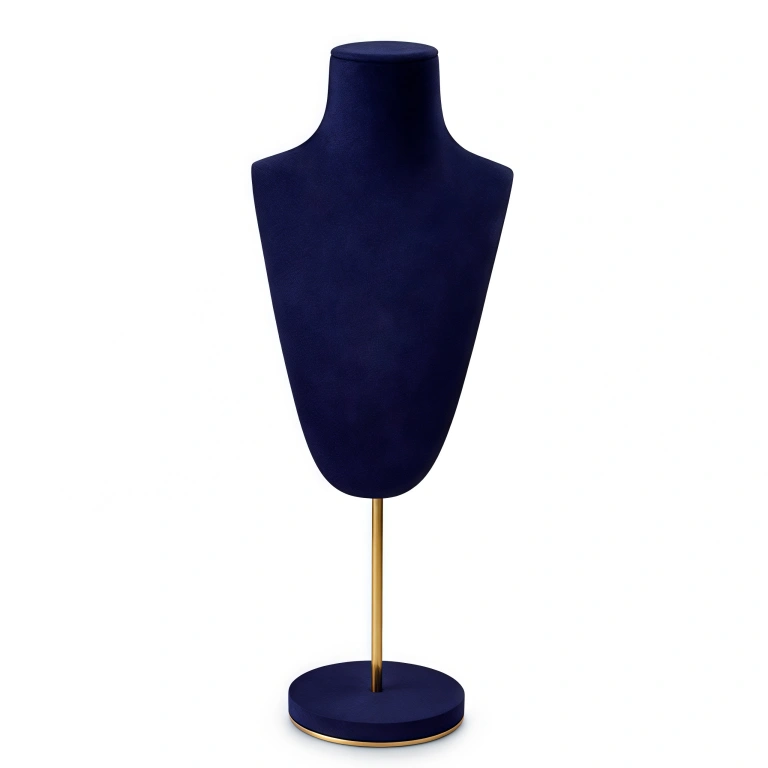 Metal & Microfiber Jewelry Display Mannequin Stand - Image 3
