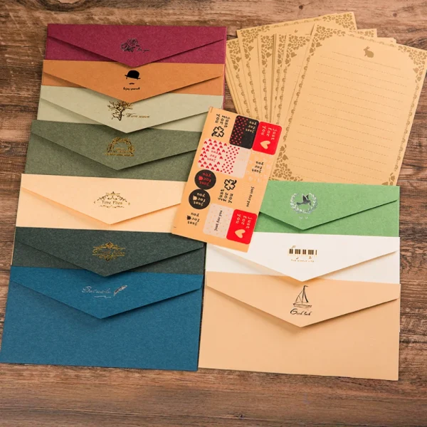 Custom Color Retro Hot Stamping Letter Envelope