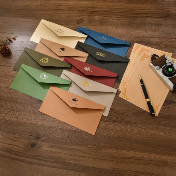 Custom Color Retro Hot Stamping Letter Envelope