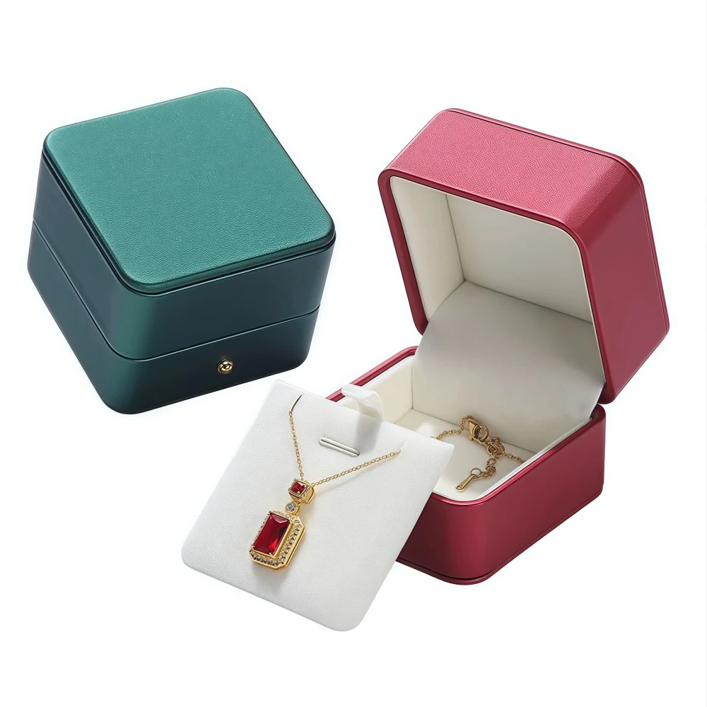 Multi-Color Rounded Corners PU Leather Necklace Box - Image 1