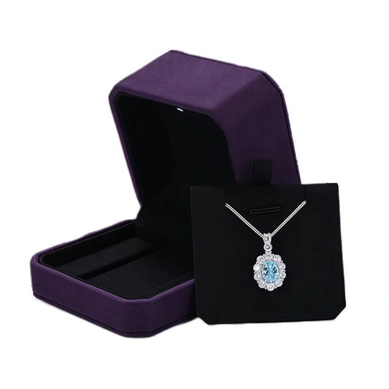 High-end Purple Square Rounded Corners Necklace Box - Image 1