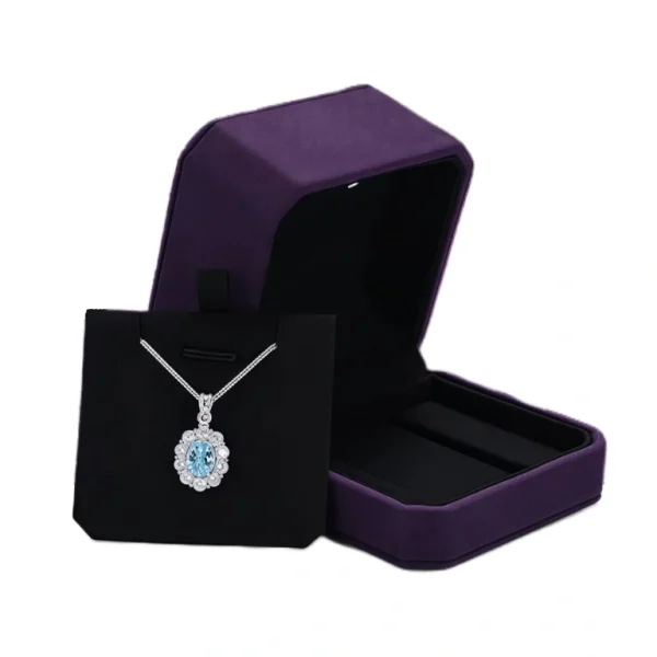 High-end Purple Square Rounded Corners Necklace Box