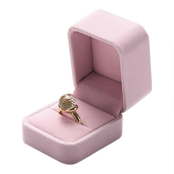 Custom Luxury Velvet Wedding Promise Ring Box