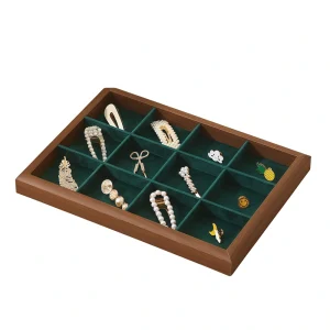 Wood-Jewelry-Box (2) Twelve-grid Wood Jewelry Display Tray