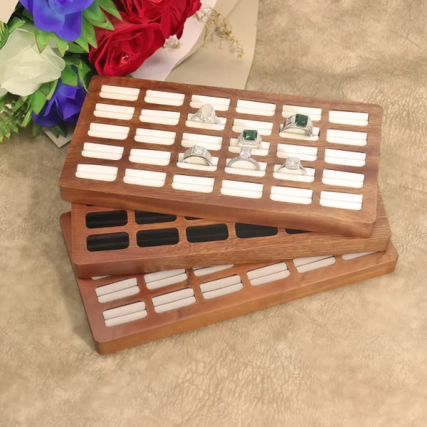 Custom Solid Wood Velvet Jewelry Display Tray