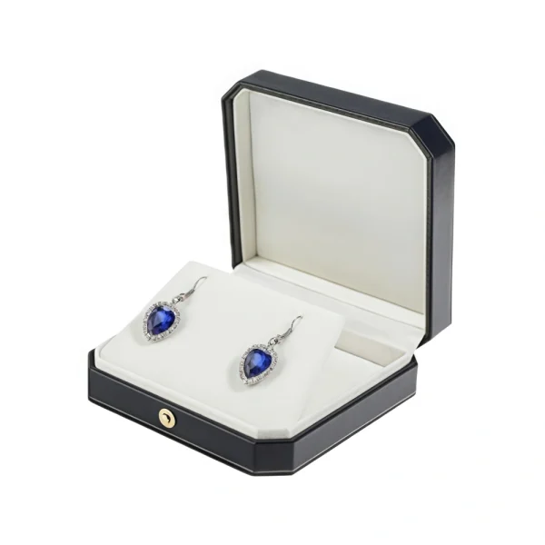 High-End Patterned Flip-Top Paper Earring Box