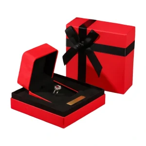 Yaneng-Bow-Jewelry-Box-Set (1) Sense of Atmosphere Bow-knot Red Jewelry Box Set