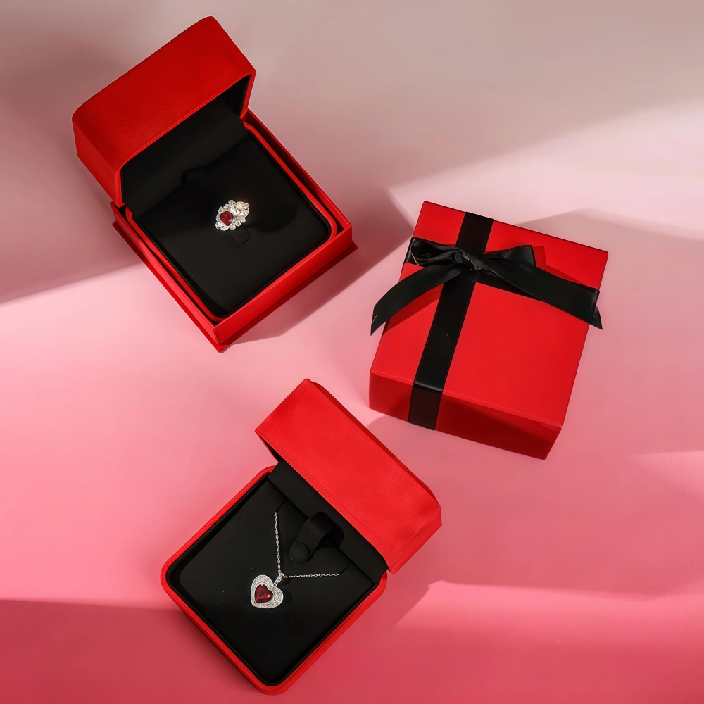 Sense of Atmosphere Bow-knot Red Jewelry Box Set - Image 4