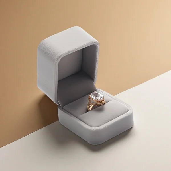 Custom Luxury Velvet Wedding Promise Ring Box