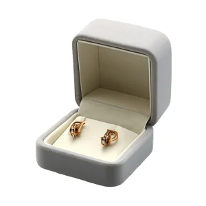 Yaneng-Gray-Velvet-Earring-Box (1) Multi-Color Elegant Flip-Top Velvet Earring Box