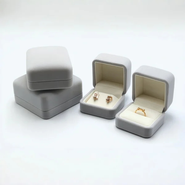 Multi-Color Elegant Flip-Top Velvet Earring Box