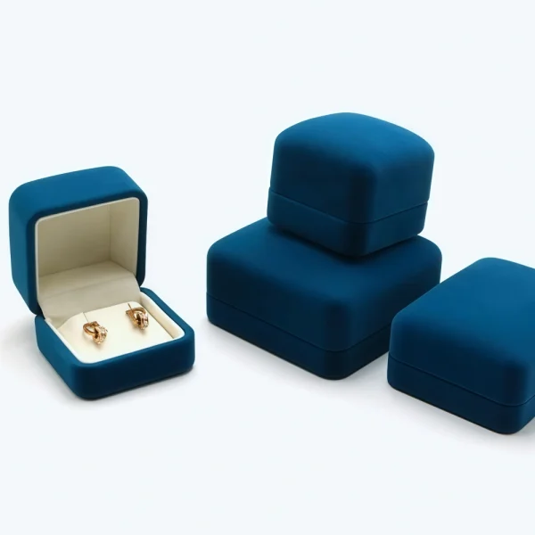 Multi-Color Elegant Flip-Top Velvet Earring Box