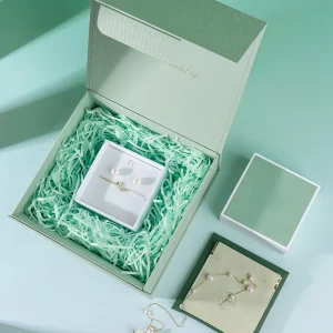 Elegant Green Jewelry Box Set with Gift Bag - Image 2