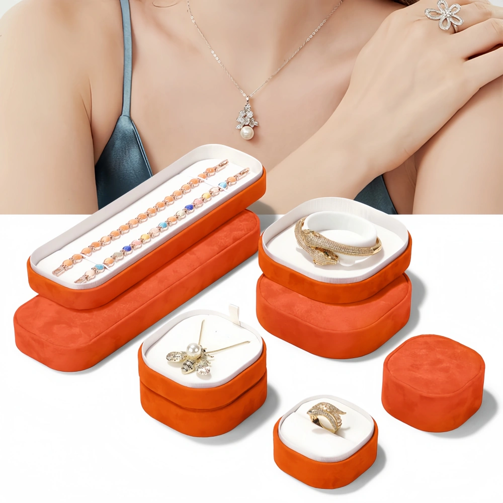 New Style Rounded Edges Velvet Lid Bracelet Box - Image 2