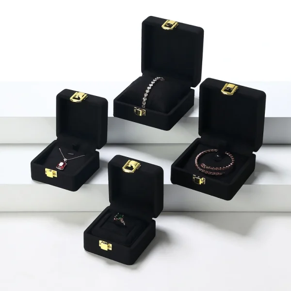 High-End Microfiber Metal Buckle Bracelet Box