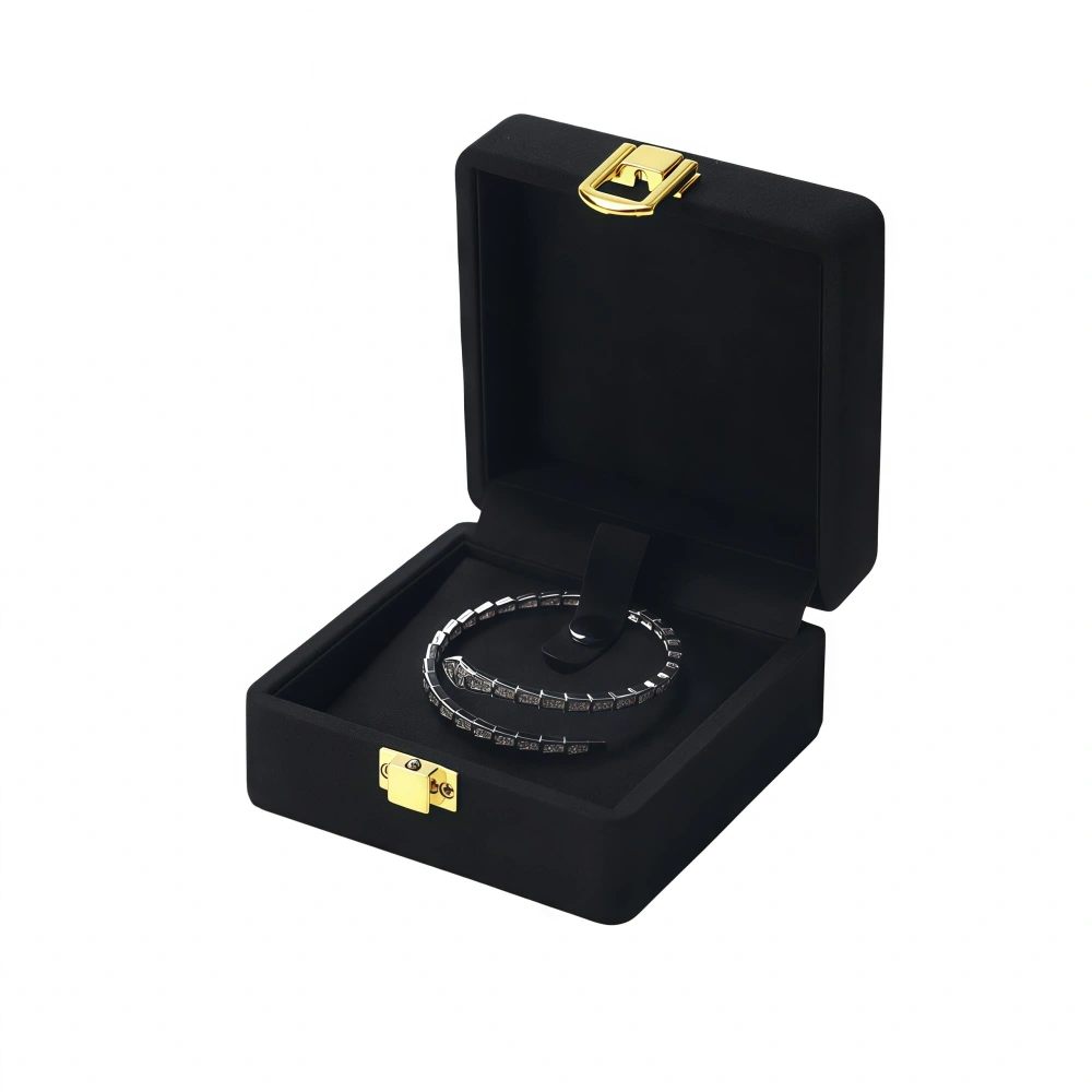 High-End Microfiber Metal Buckle Bracelet & Bangle Box - Image 1