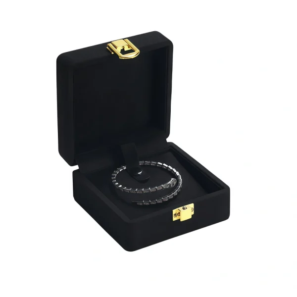 High-End Microfiber Metal Buckle Bracelet Box