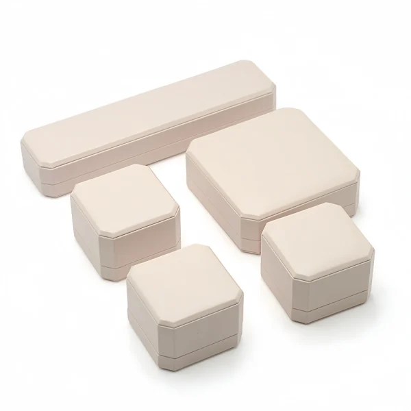 Luxury Off-White Flip-Top PU Leather Earring Box