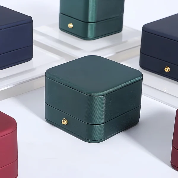 Multi-Color Rounded Corners PU Leather Necklace Box