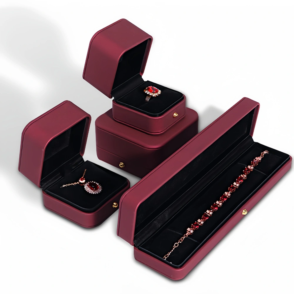 Multi-Color Rounded Corners PU Leather Necklace Box - Image 3