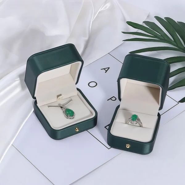 Multi-Color Rounded Corners PU Leather Necklace Box