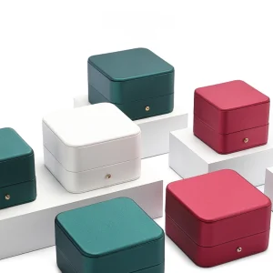 Custom Color Engagement PU Leather Storage Ring Box - Image 4