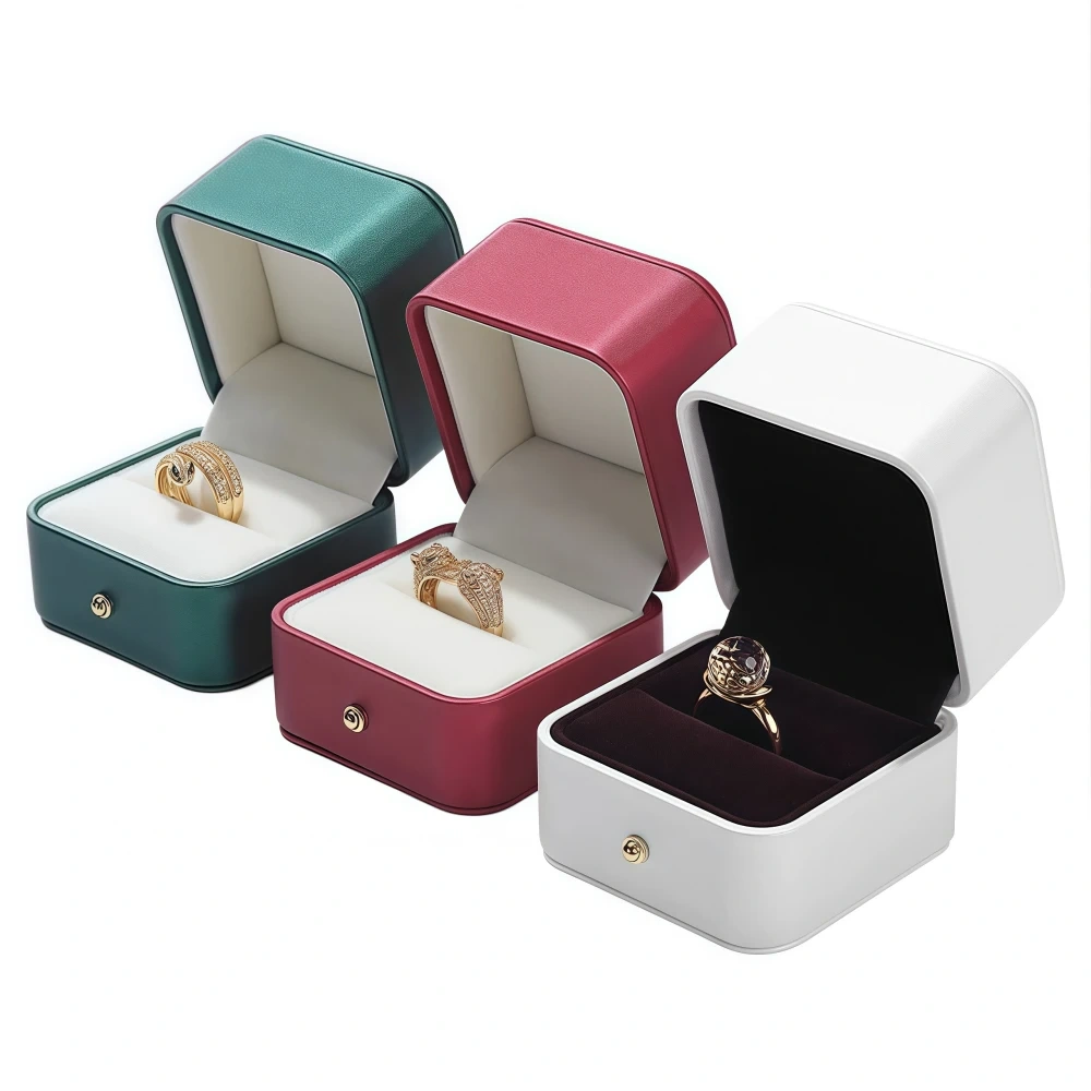 Custom Color Engagement PU Leather Storage Ring Box - Image 1