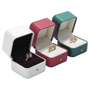 Yaneng-PU-Leather-Ring-Box (4) Custom Color Engagement PU Leather Storage Ring Box