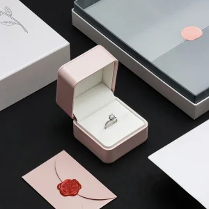 High-End Pink & White Jewelry Box Set with Envelope - Image 4