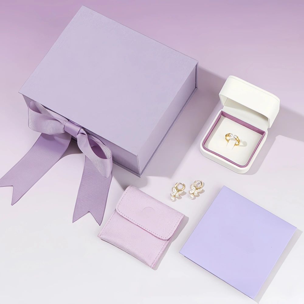 High-end Violet Bowknot Jewelry Box Set - Image 2
