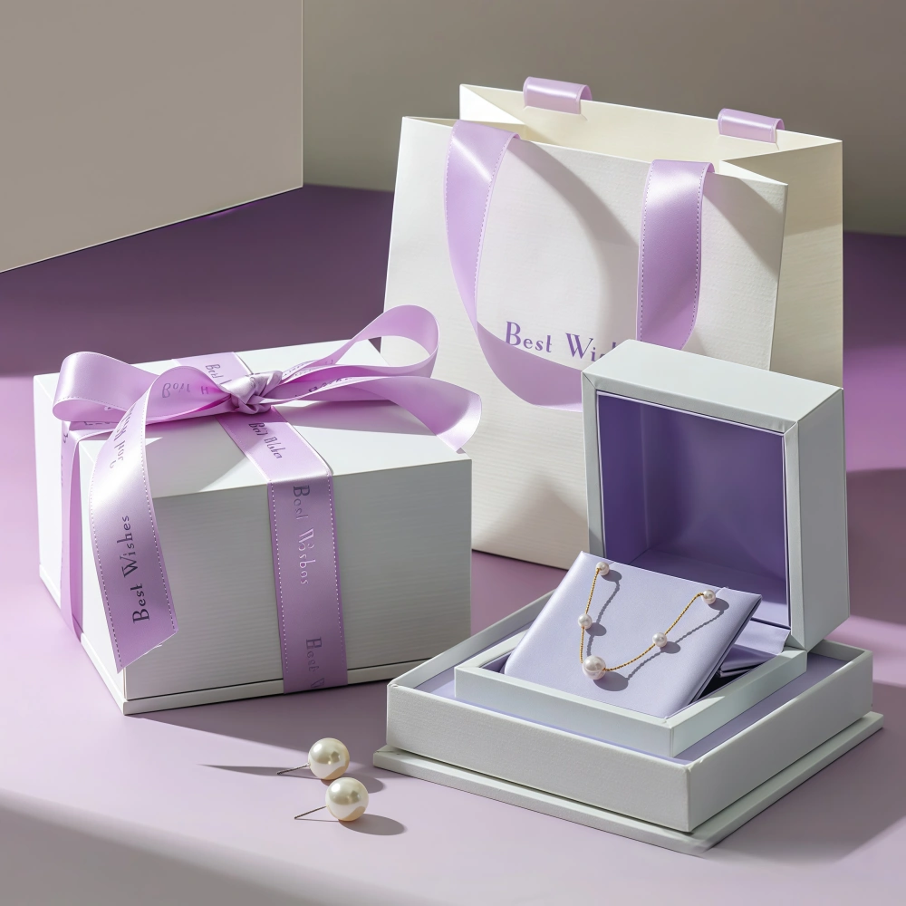 Bowknot High-end Embossed Pattern Jewelry Box Set - Image 2