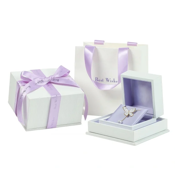 Bowknot High-end Embossed Pattern Jewelry Box Set