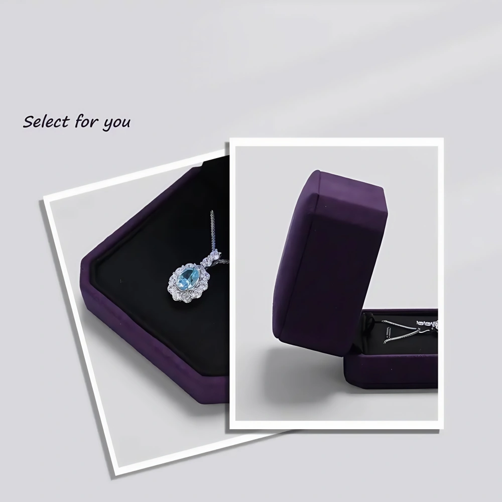 High-end Purple Square Rounded Corners Necklace Box - Image 3