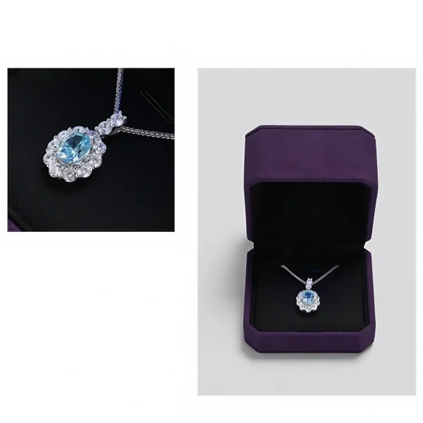 High-end Purple Square Rounded Corners Necklace Box