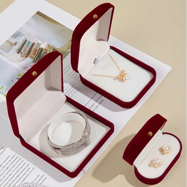 Custom Color High-end Gold Buckle Velvet Bracelet Box