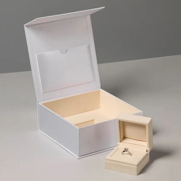Luxury White & Off-White Velvet Jewelry Box Set