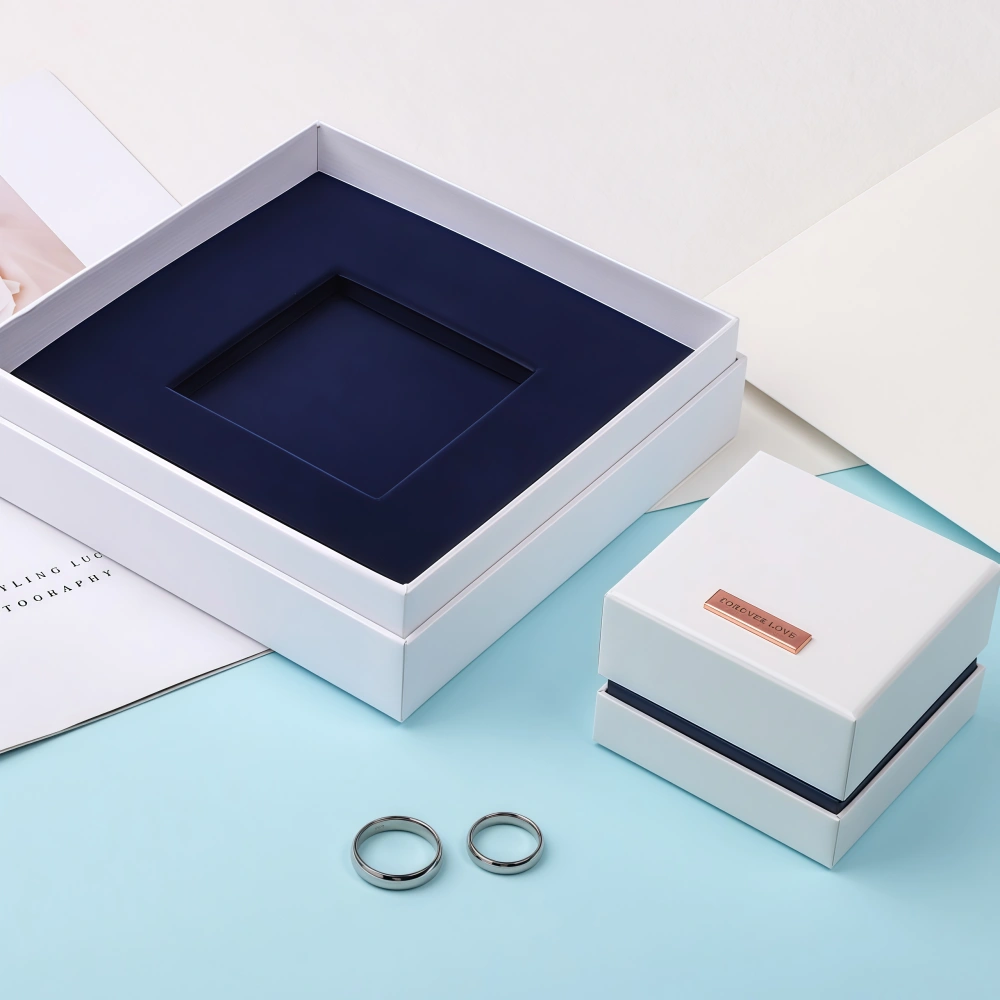 Luxury White Paper Jewelry Box Set with Gift Bag - Image 3