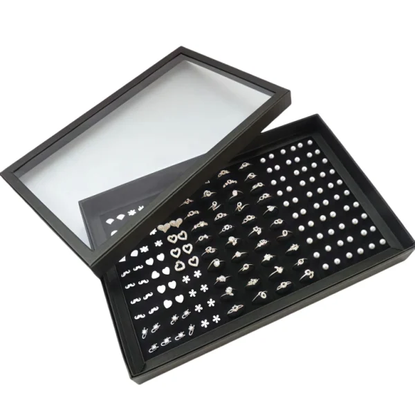 Custom Black Jewelry PU Leather Display Tray