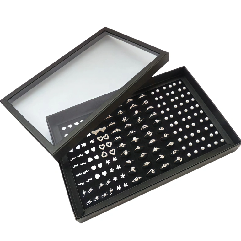 Custom Black Jewelry PU Leather Display Tray - Image 1