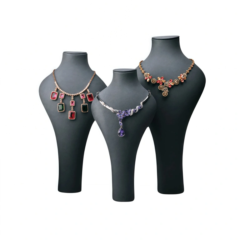 Custom PU Leather Mannequin Jewelry Display Stand - Image 1