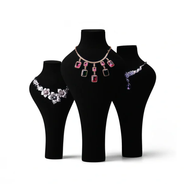 Custom PU Leather Mannequin Jewelry Display Stand